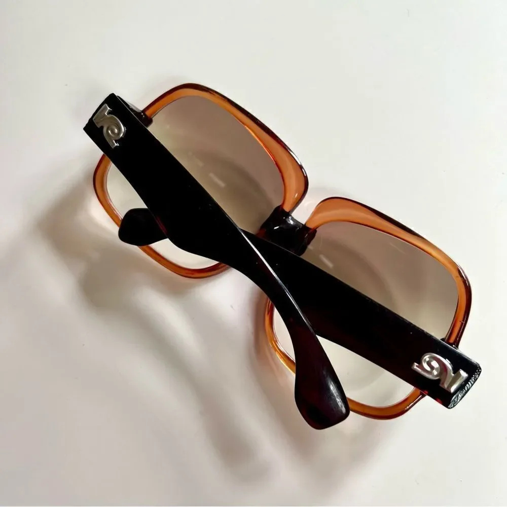 Swoonworthy MASSIVE 1970s Da Vinci Oversized Rose Brown Acetate Sunglasses